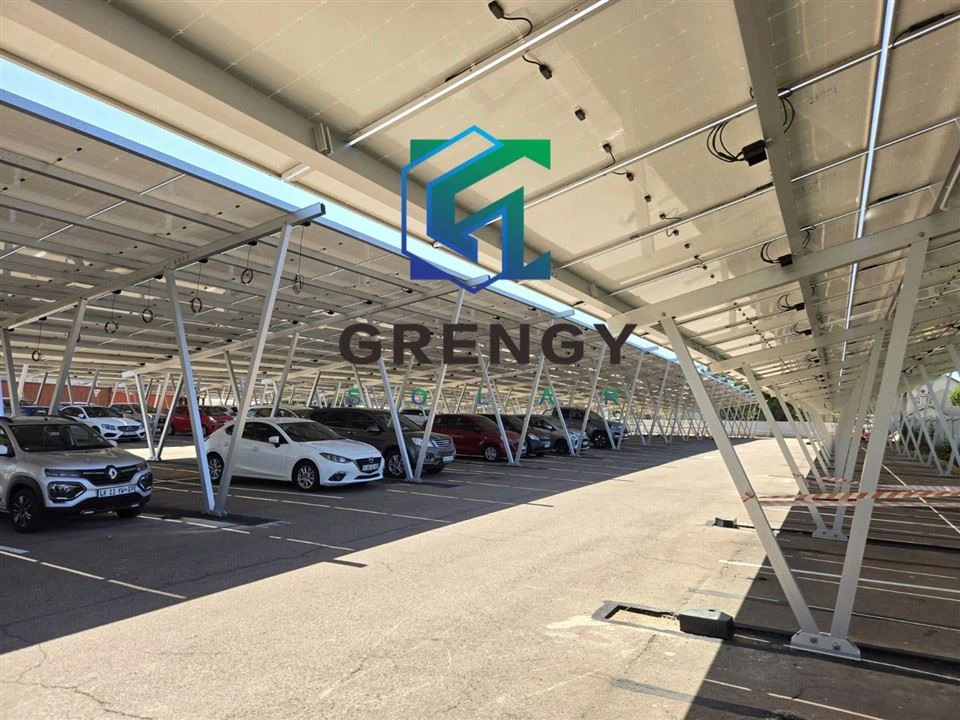 Aluminium Solar Carports & Carpark in Slope Ground