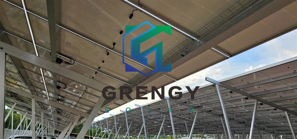 Aluminium Solar Carports & Carpark in Slope Ground