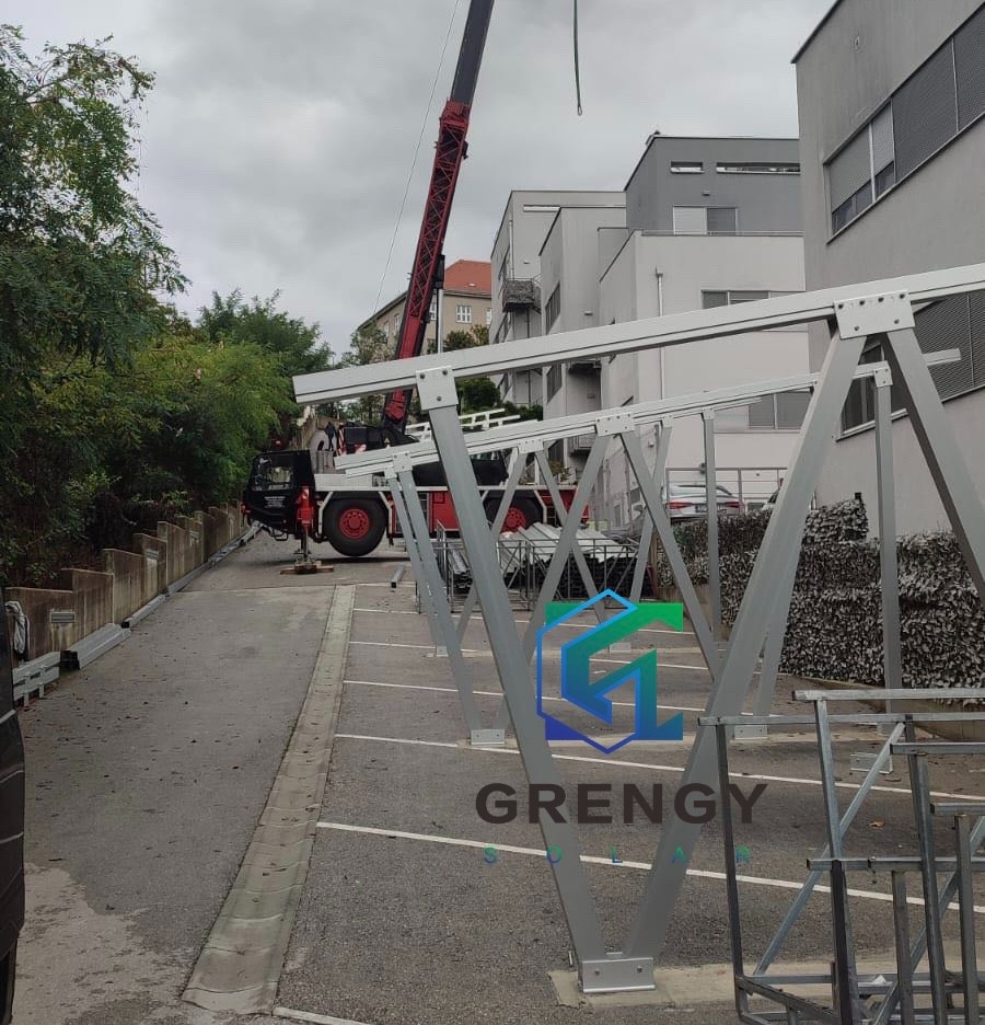 Aluminium Solar Carports & Carpark in Slope Ground