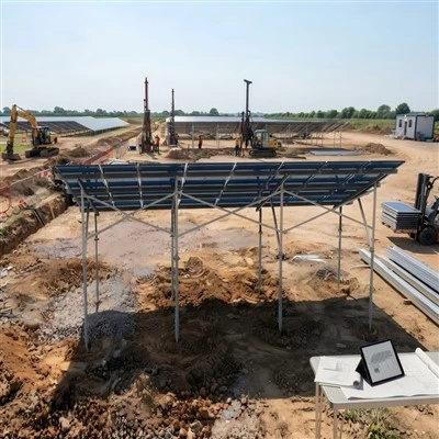 Uzemljena aluminijumska solarna montažna struktura