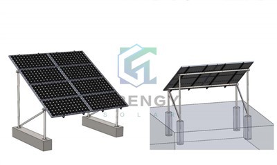 Pv panel za montažu na tlo, betonski temeljni stalak za montažu Struktura sistema