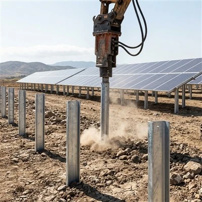 Komunalne solarne čelične šipove za nabijanje